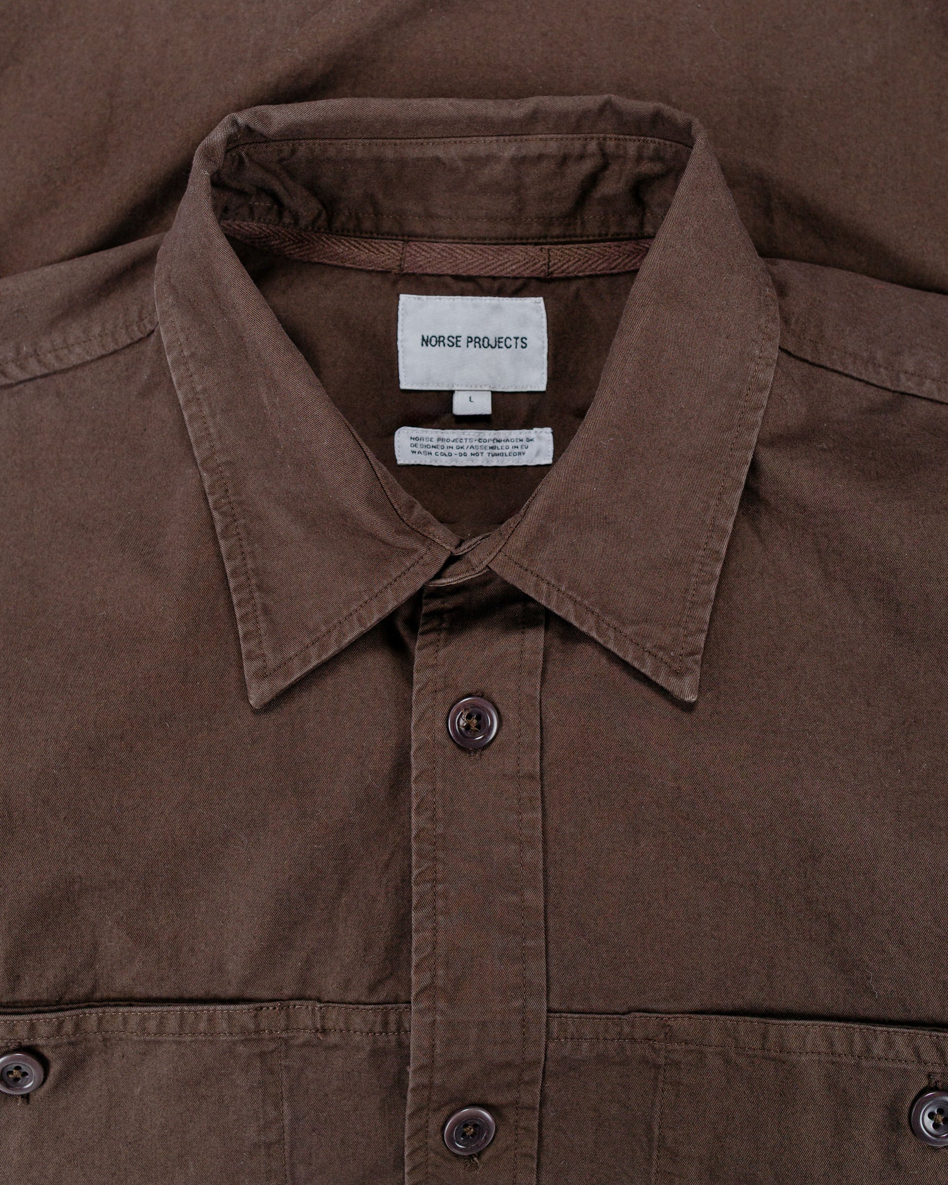 Norse Projects Julius Mineral Dyed Overshirt Shirt Espresso
