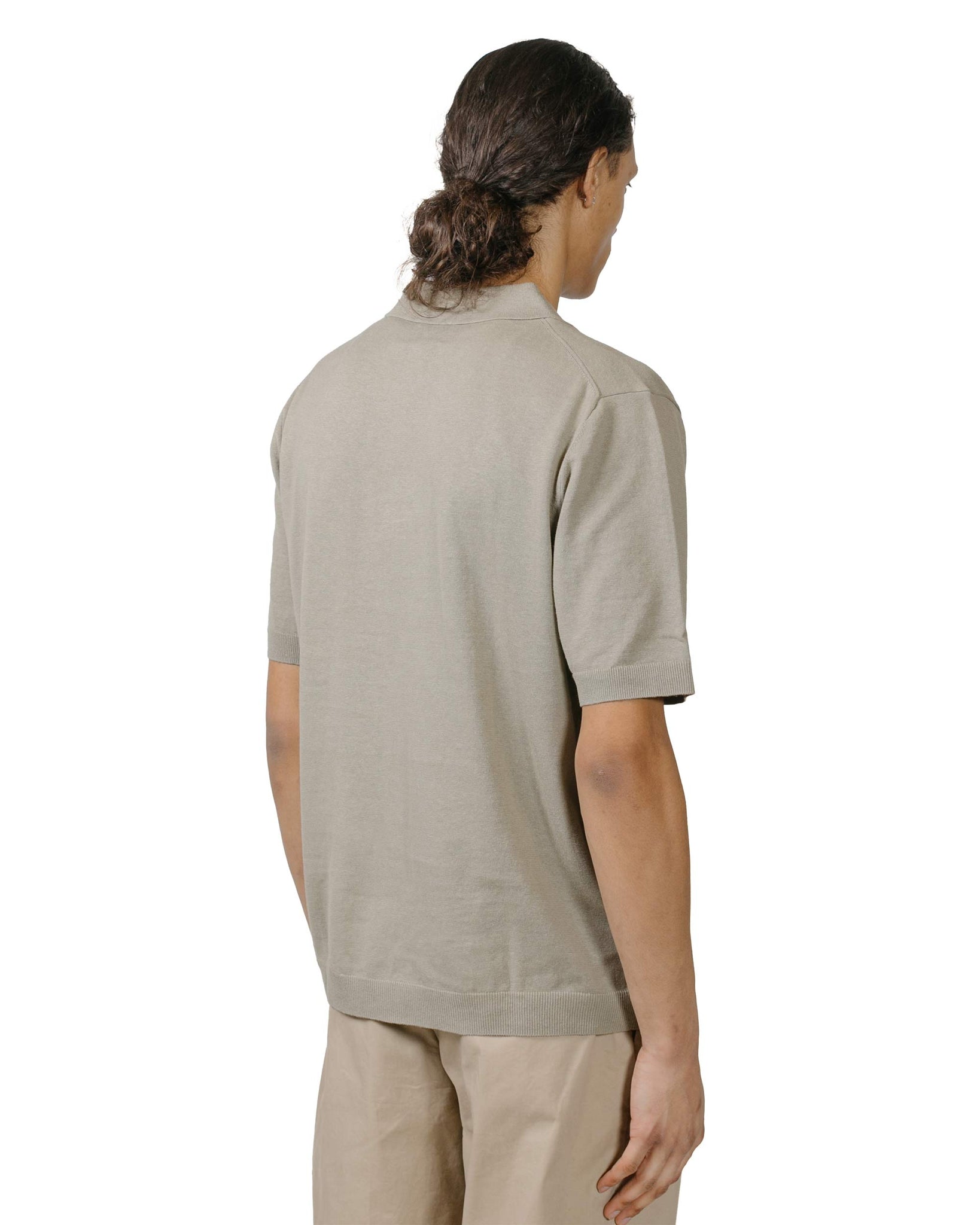 Norse Projects Leif Cotton Linen Polo Clay model back