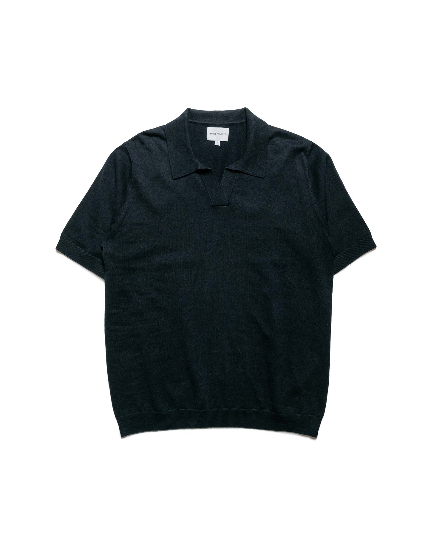 Norse Projects Leif Cotton Linen Polo Dark Navy