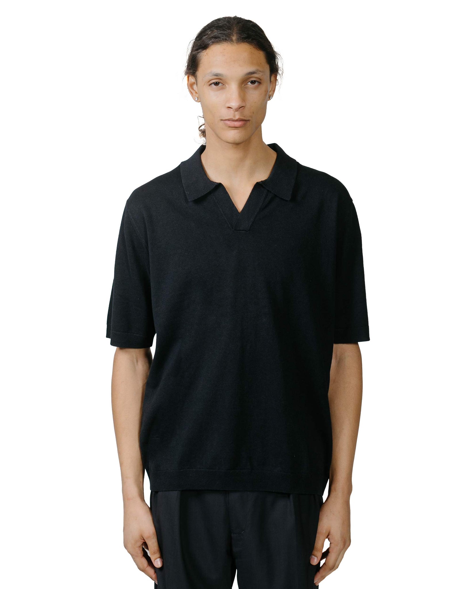 Norse Projects Leif Cotton Linen Polo Dark Navy model back