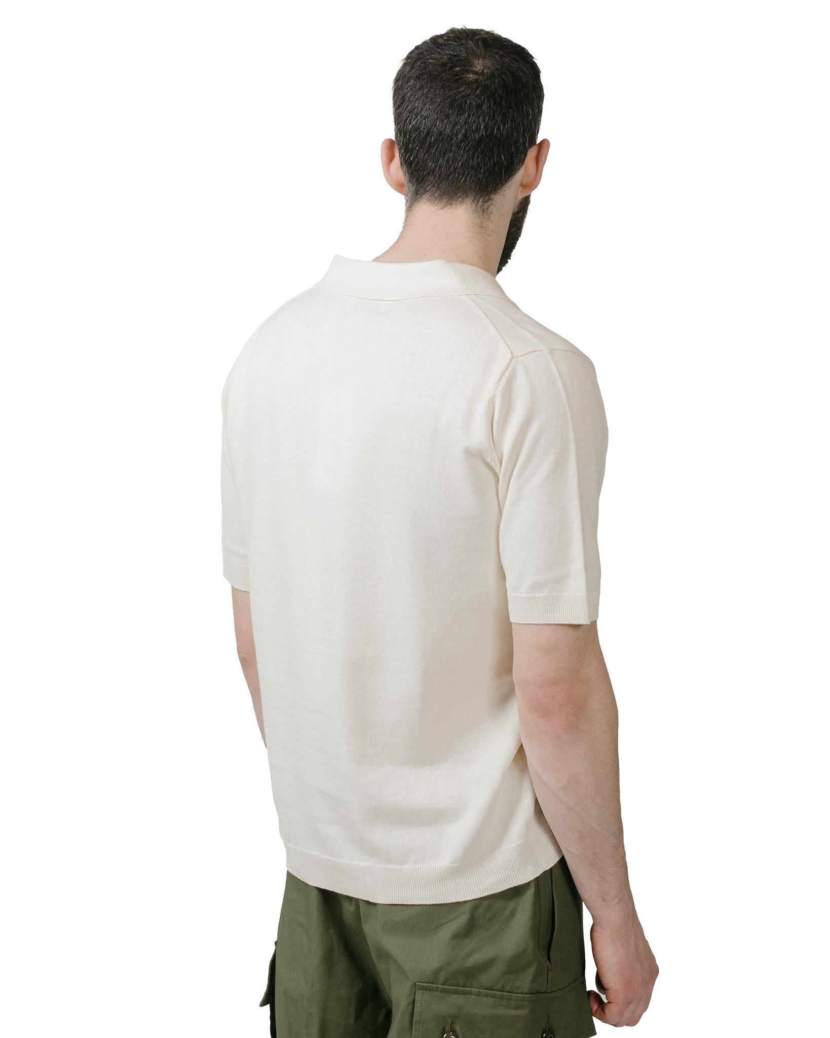 Norse Projects Leif Cotton Linen Polo Kit White model back