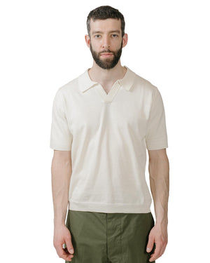 Norse Projects Leif Cotton Linen Polo Kit White model front