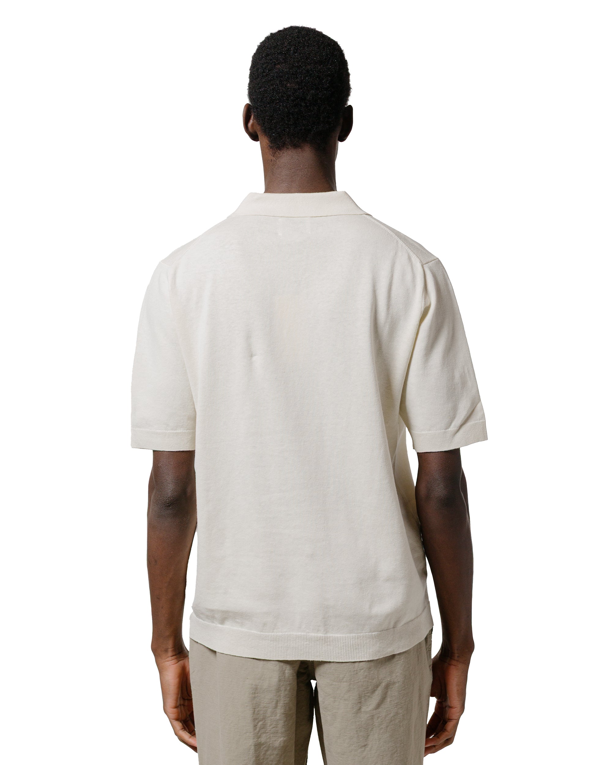 Norse Projects Leif Cotton Linen Polo Kit White