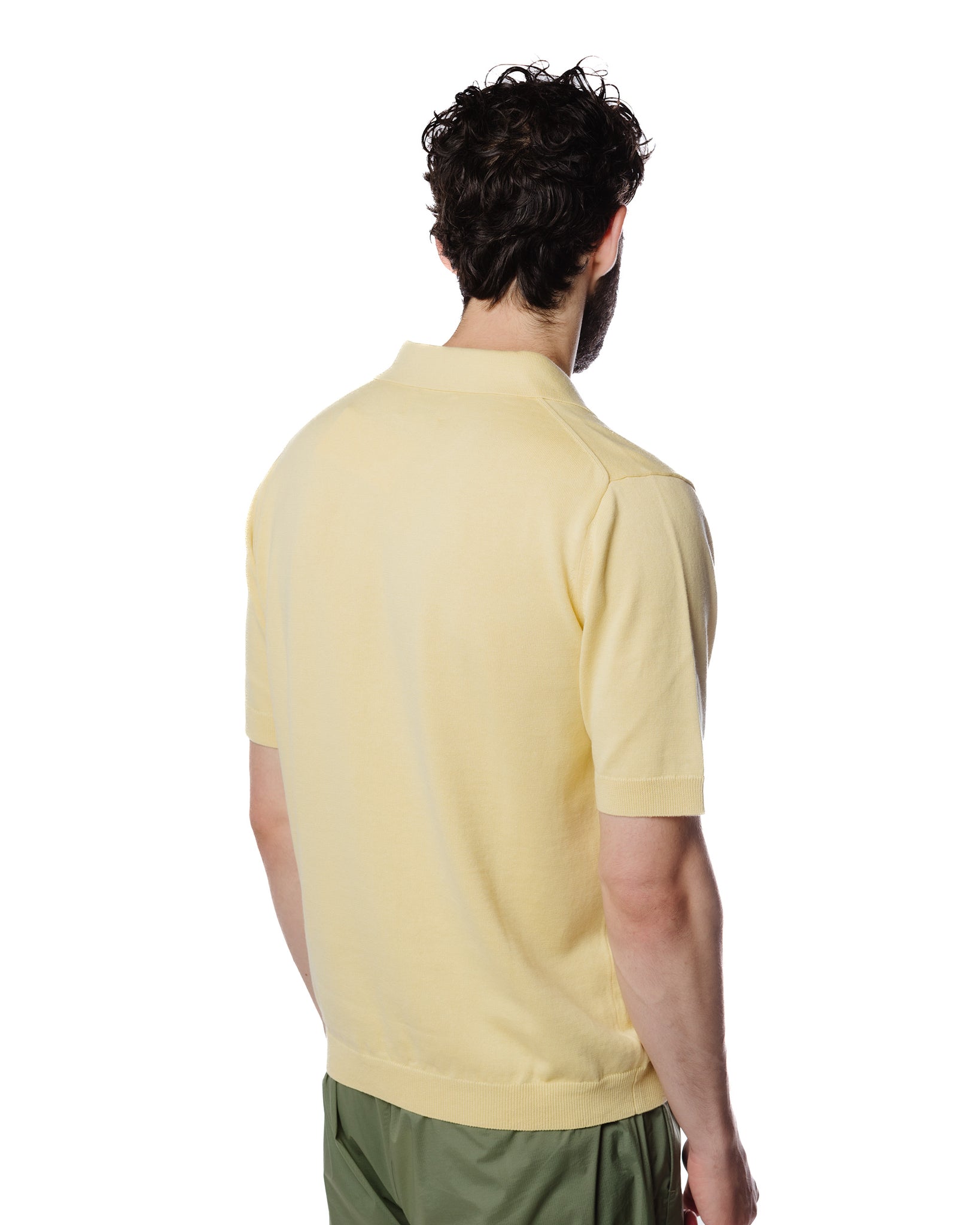 Norse Projects Leif Cotton Linen Polo Sunwashed Yellow Back