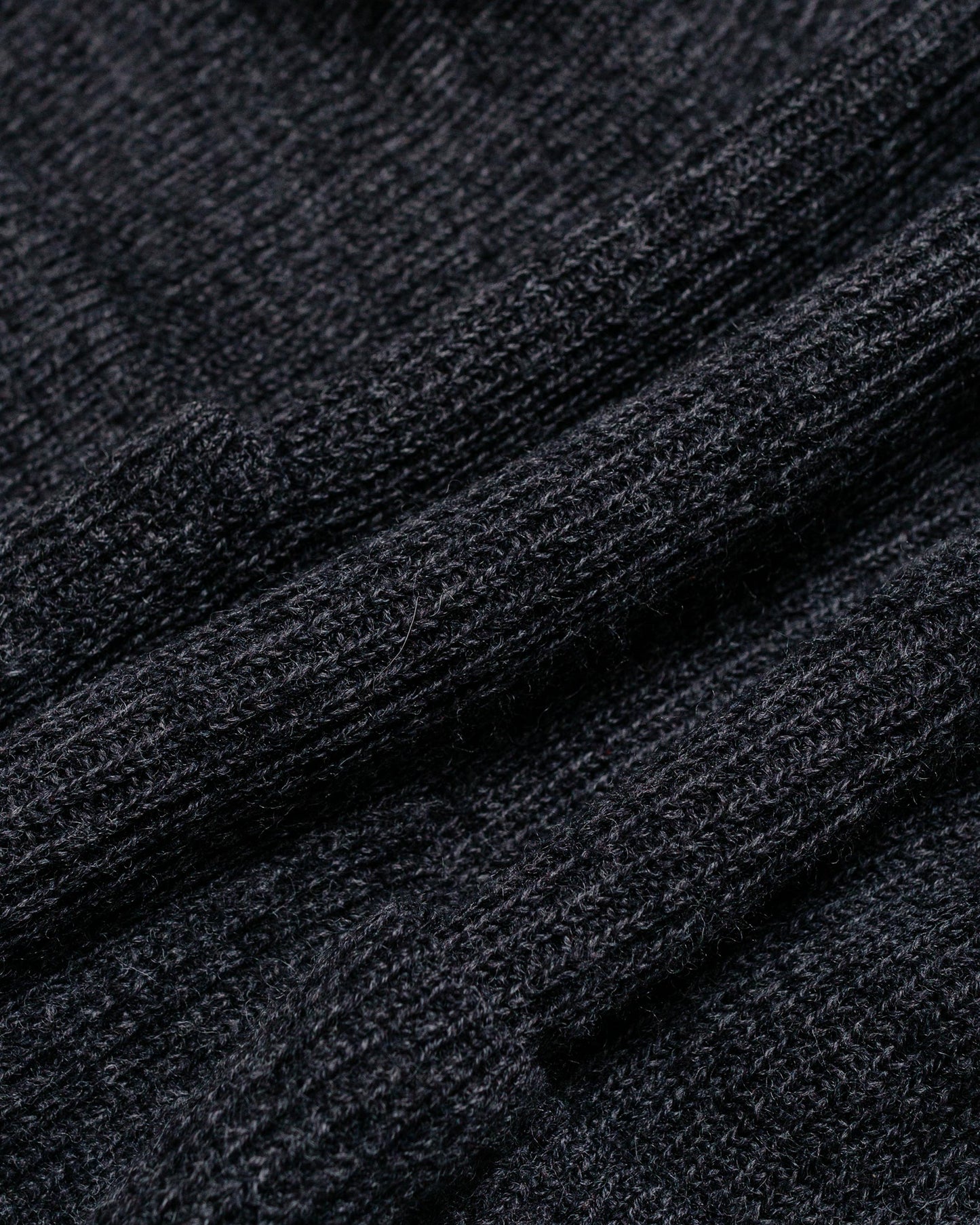 Norse Projects Loki Wool Cotton Rib Cardigan Dark Grey Melange fabric