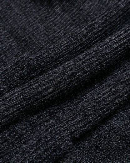 Norse Projects Loki Wool Cotton Rib Cardigan Dark Grey Melange fabric