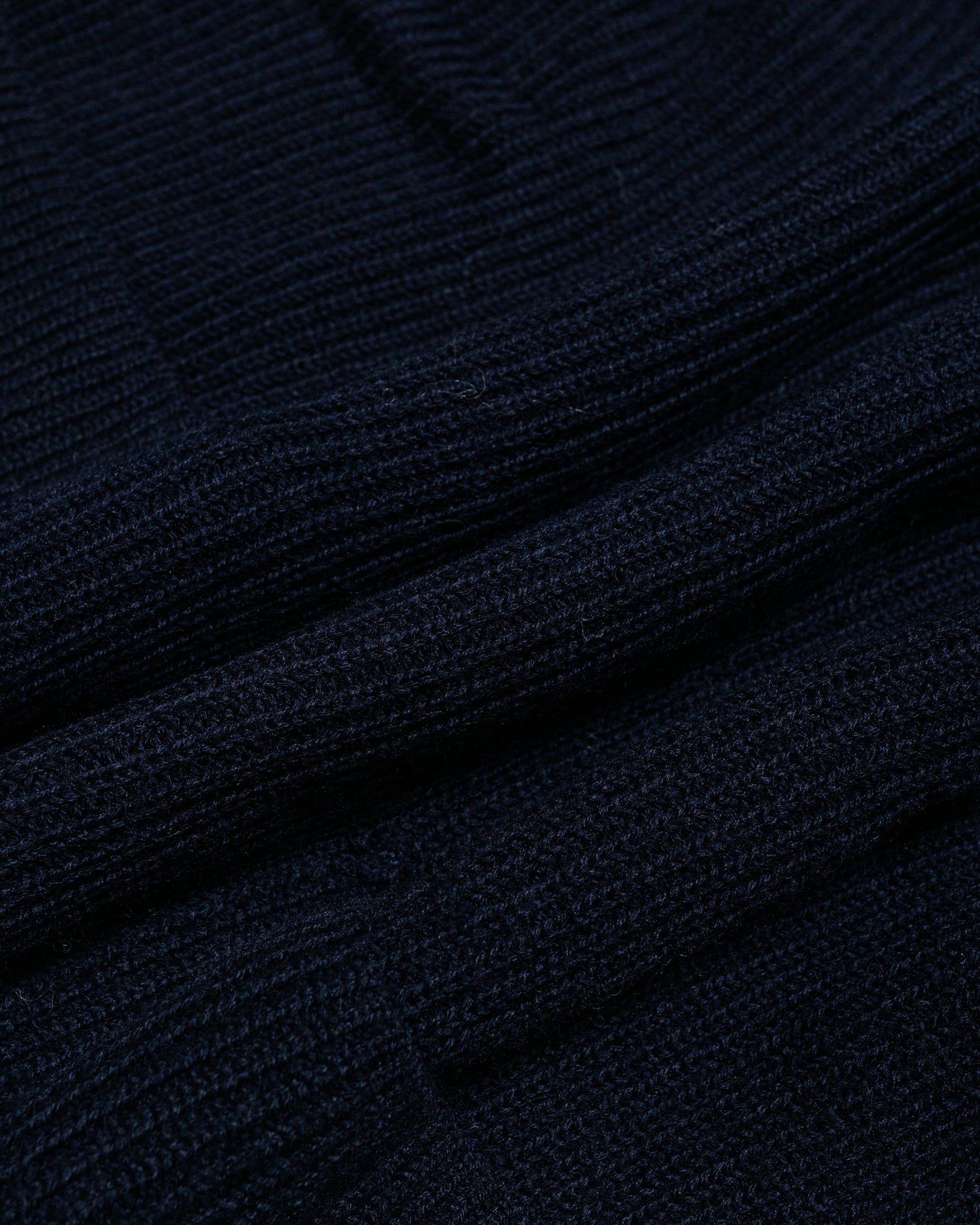 Norse Projects Loki Wool Cotton Rib Cardigan Dark Navy fabric