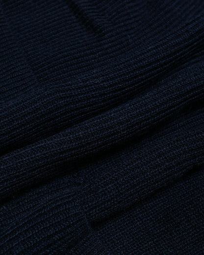 Norse Projects Loki Wool Cotton Rib Cardigan Dark Navy fabric