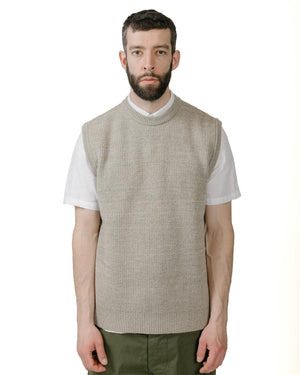 Norse Projects Manfred Wool Cotton Rib Vest Sediment Green model front