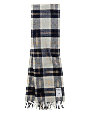 Norse Projects Moon Checked Lambswool Scarf Navy
