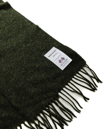 Norse Projects Moon Lambswool Scarf Beech Green Fabric