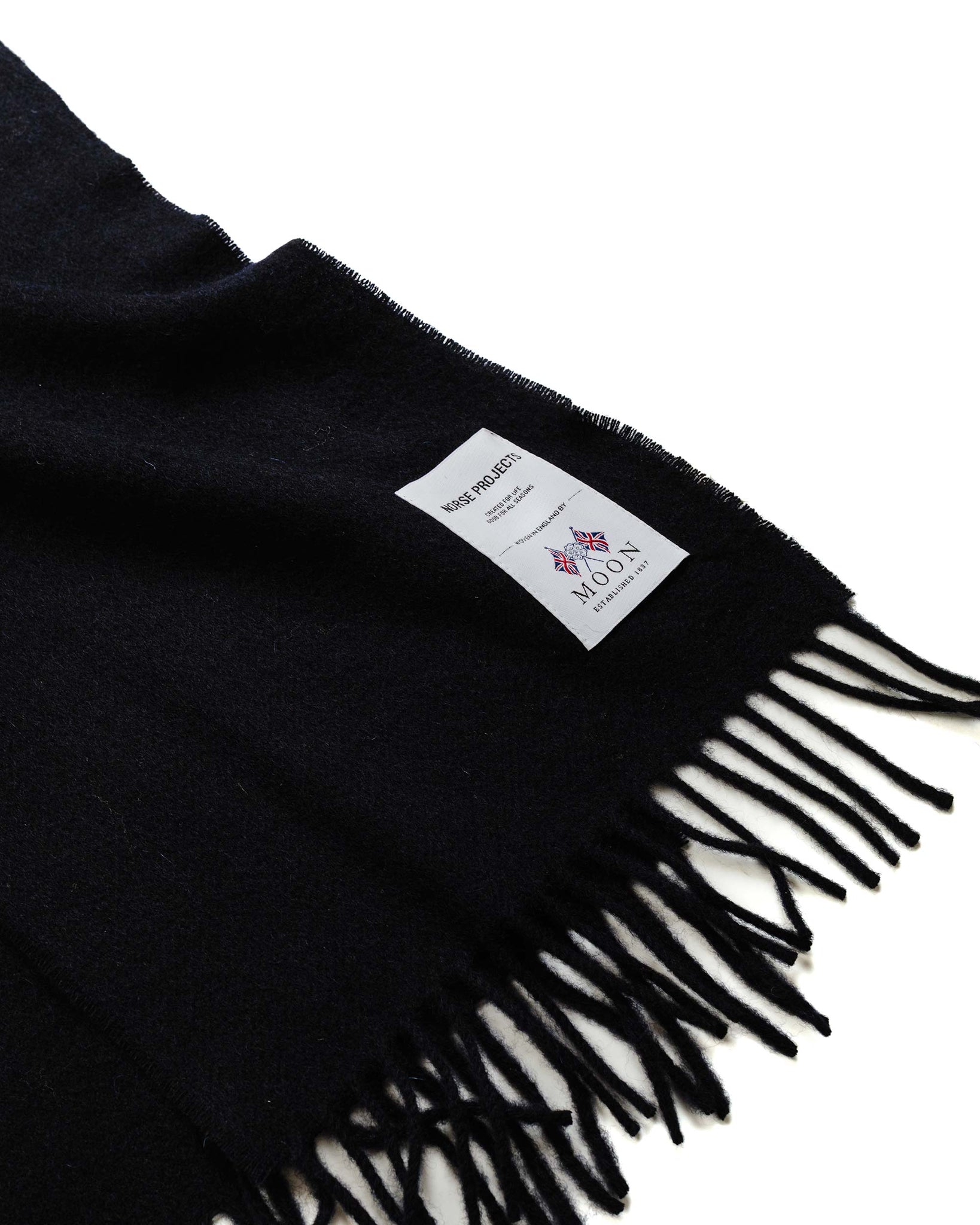 Norse Projects Moon Lambswool Scarf Black Fabric