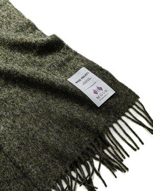 Norse Projects Moon Lambswool Scarf Charcoal Melange Fabric
