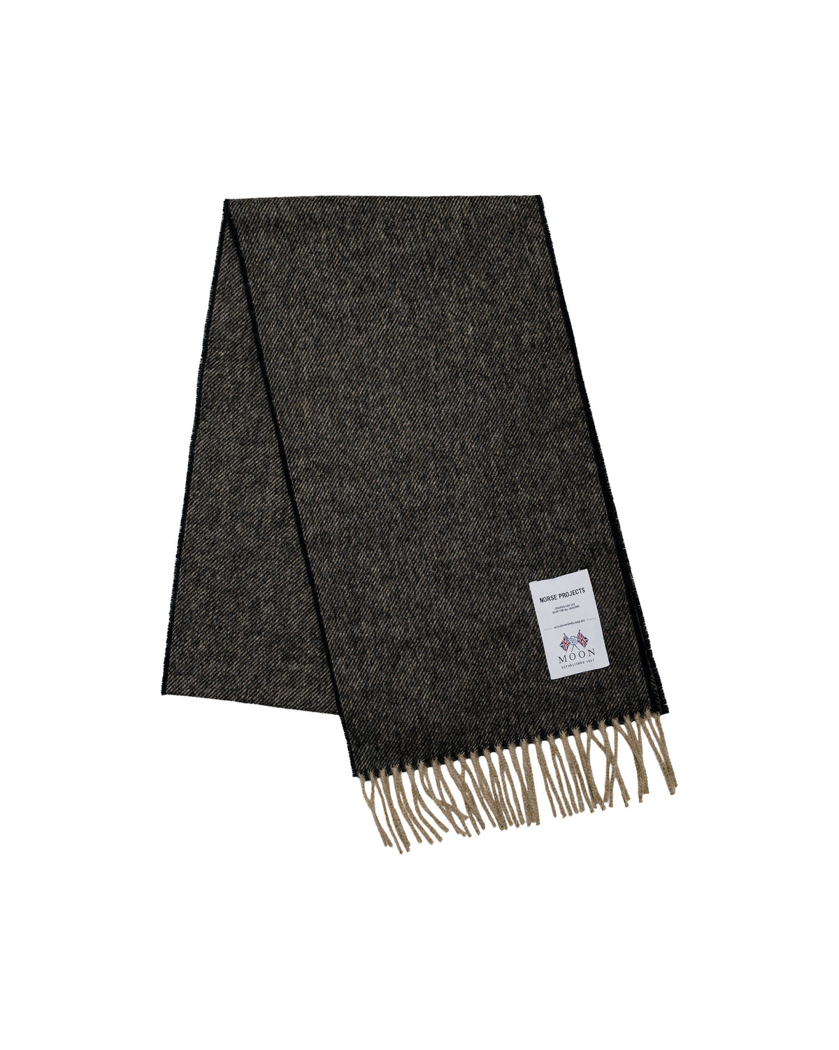 Norse Projects Moon Merino Lambswool Scarf Seal Brown