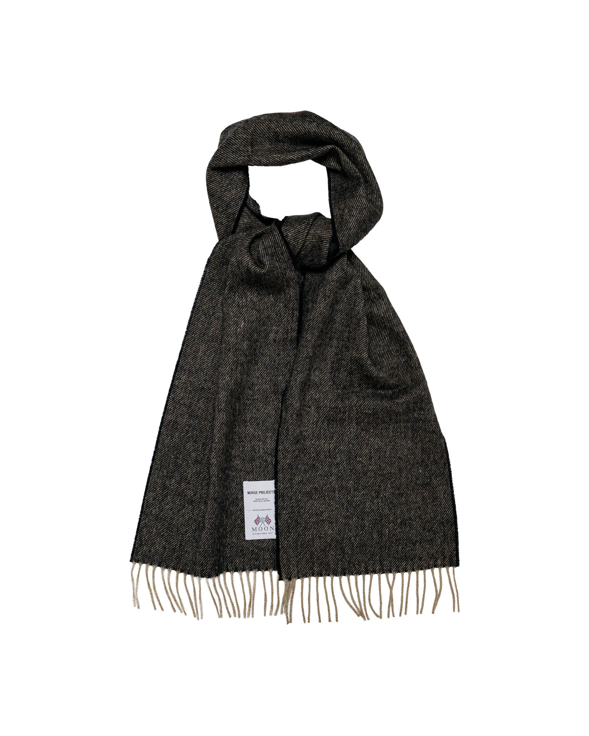 Norse Projects Moon Merino Lambswool Scarf Seal Brown