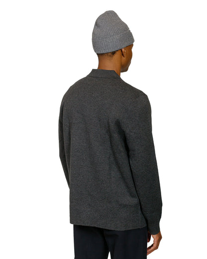 Norse Projects Nicolai Merino Cotton Milano Jacket Dark Grey Melange model back