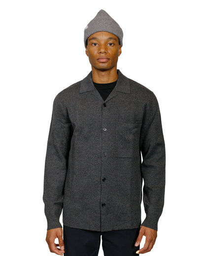 Norse Projects Nicolai Merino Cotton Milano Jacket Dark Grey Melange model front