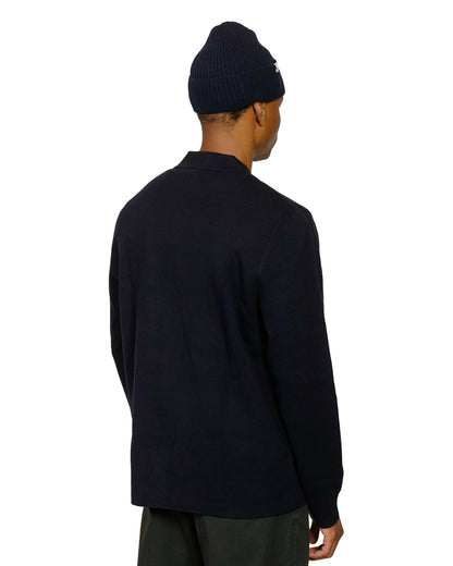 Norse Projects Nicolai Merino Cotton Milano Jacket Dark Navy model back