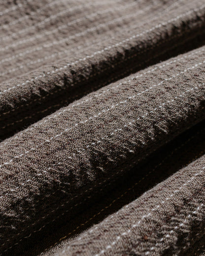 Norse Projects Ole Oversized Wool Stripe Shirt Seal Brown