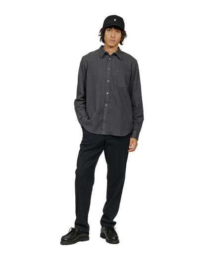 Norse Projects Osvald Flannel Shirt Charcoal Melange model full