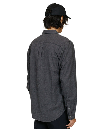 Norse Projects Osvald Flannel Shirt Charcoal Melange model back