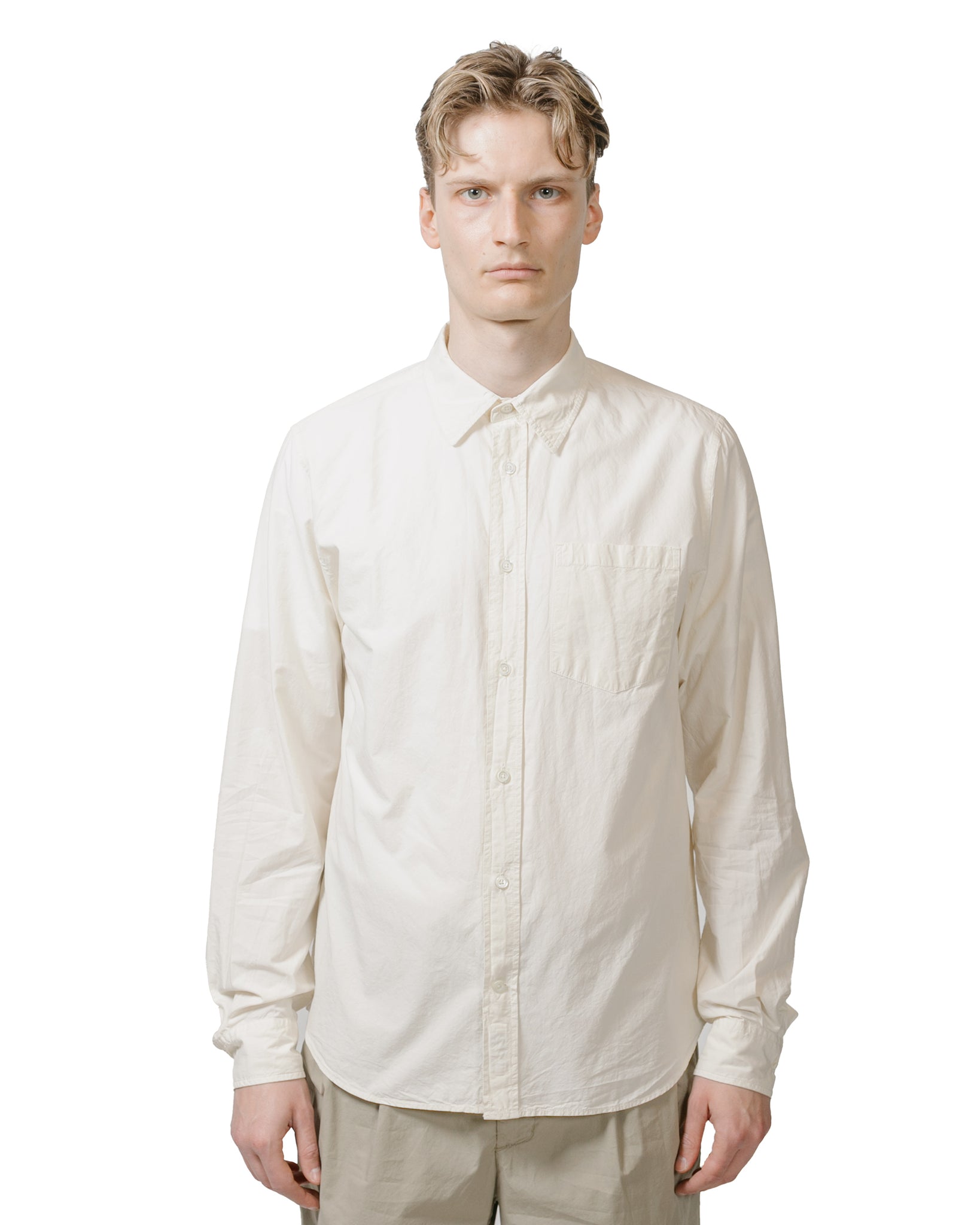 Norse Projects Osvald Tencel Enamel White model front