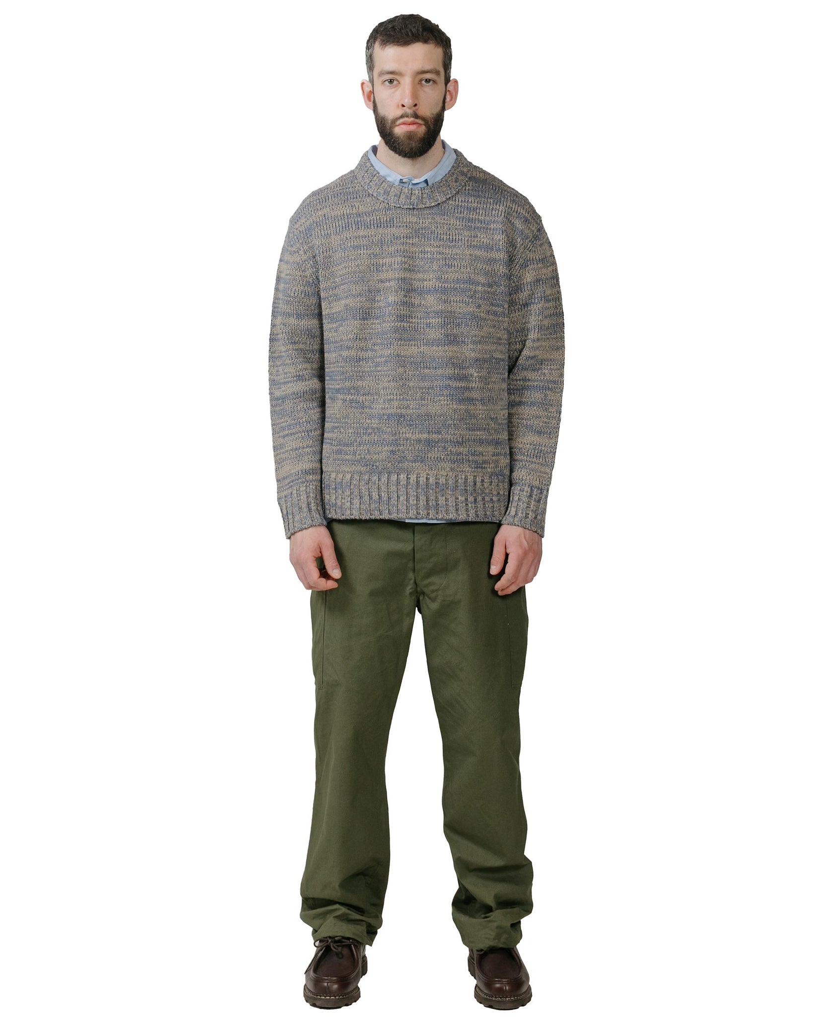 Norse Projects Rasmus Cotton Mouline Sweater Clay model full
