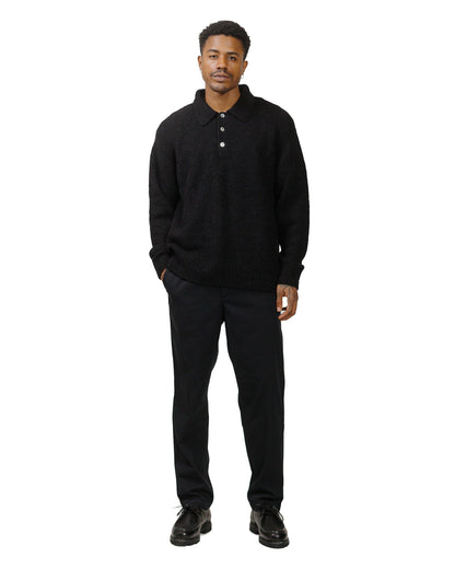 Norse Projects Rasmus Relaxed Brushed Polo Black model full