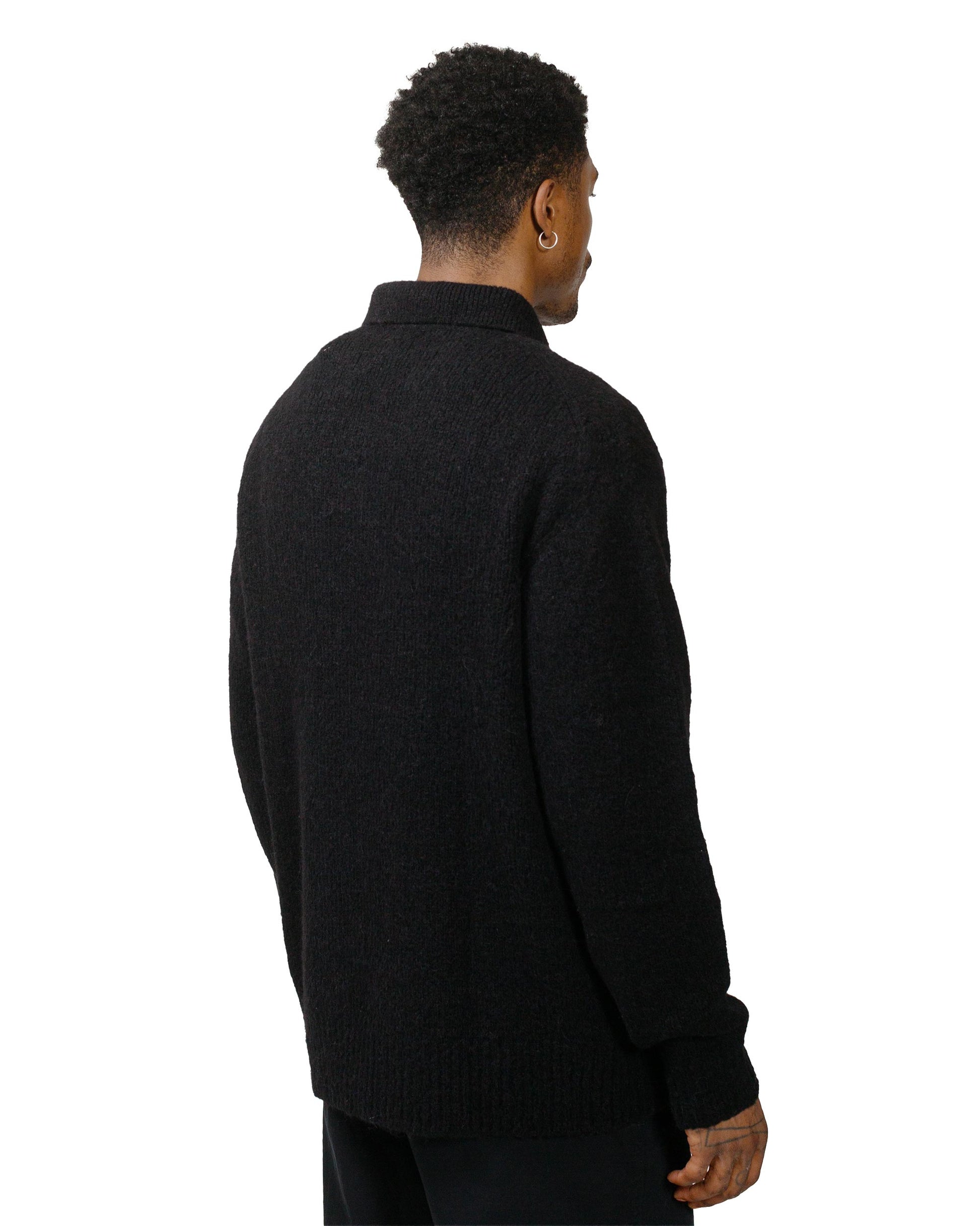 Norse Projects Rasmus Relaxed Brushed Polo Black model back