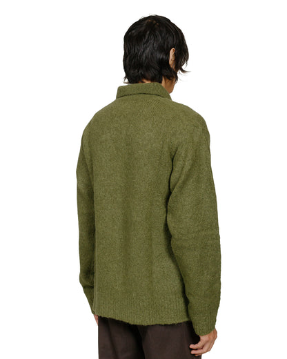 Norse Projects Rasmus Relaxed Brushed Polo Ivy Green model back