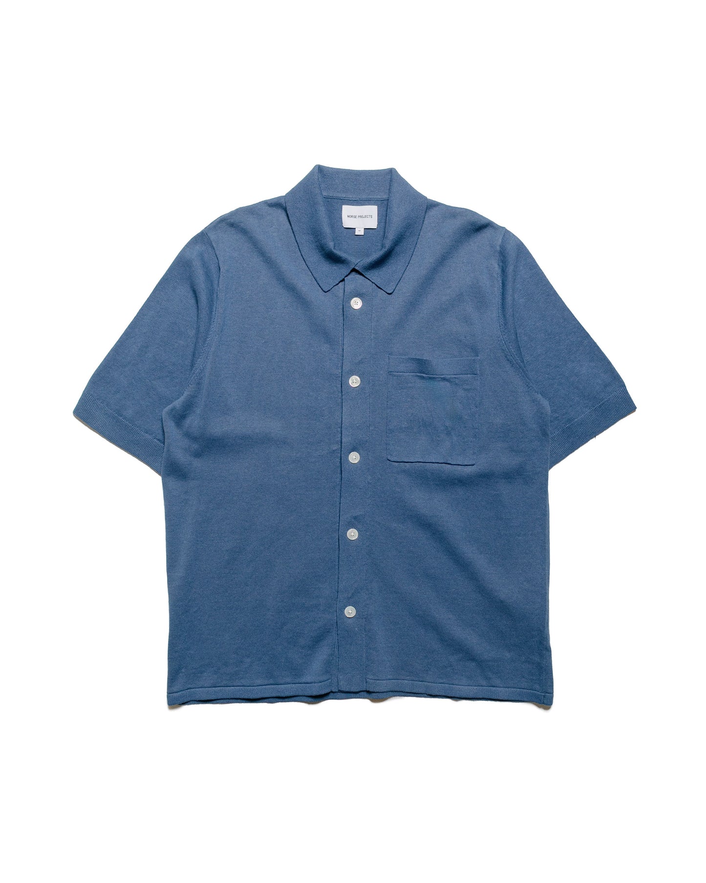 Norse Projects Rollo Cotton Linen SS Shirt Calcite Blue