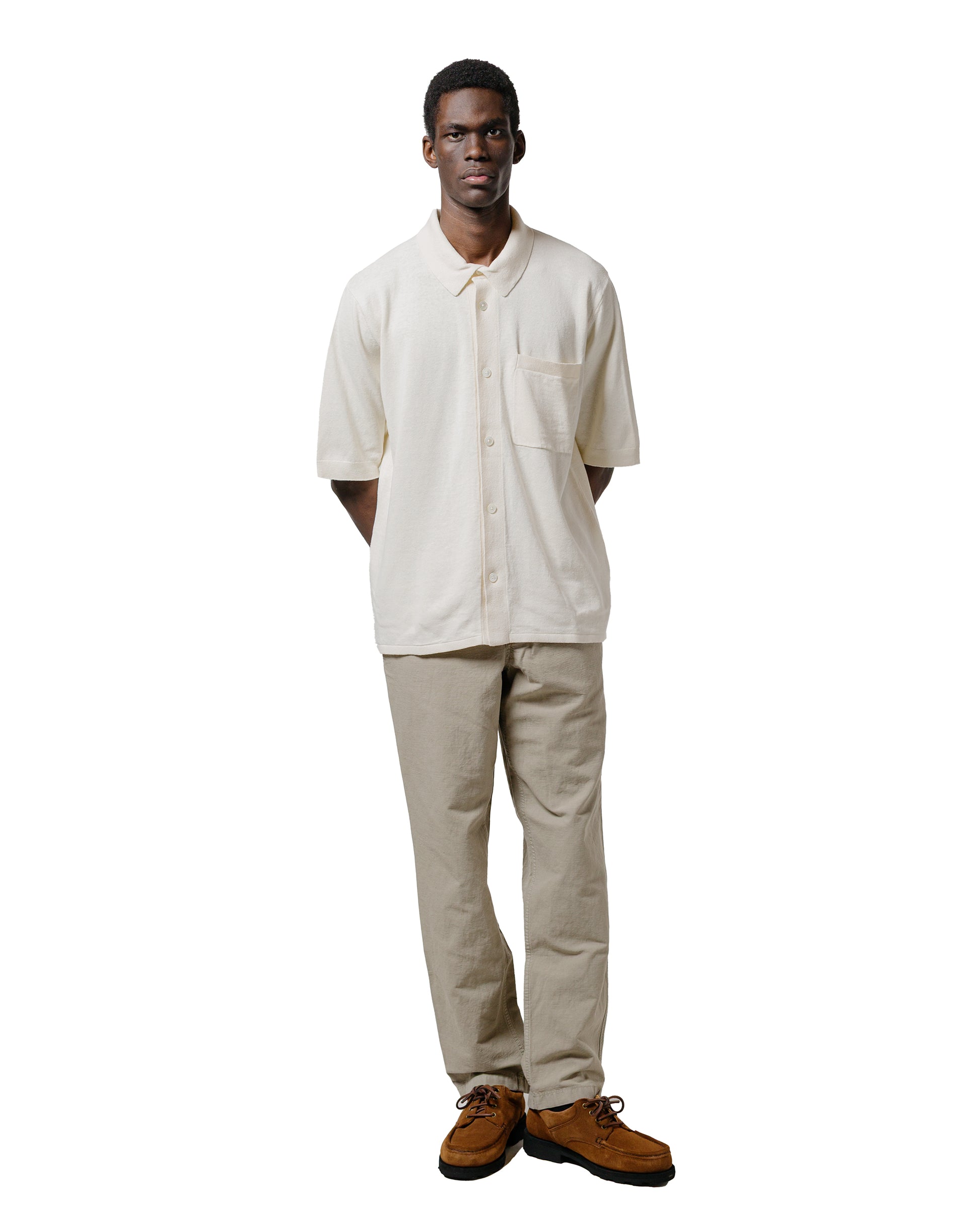 Norse Projects Rollo Cotton Linen SS Shirt Kit White