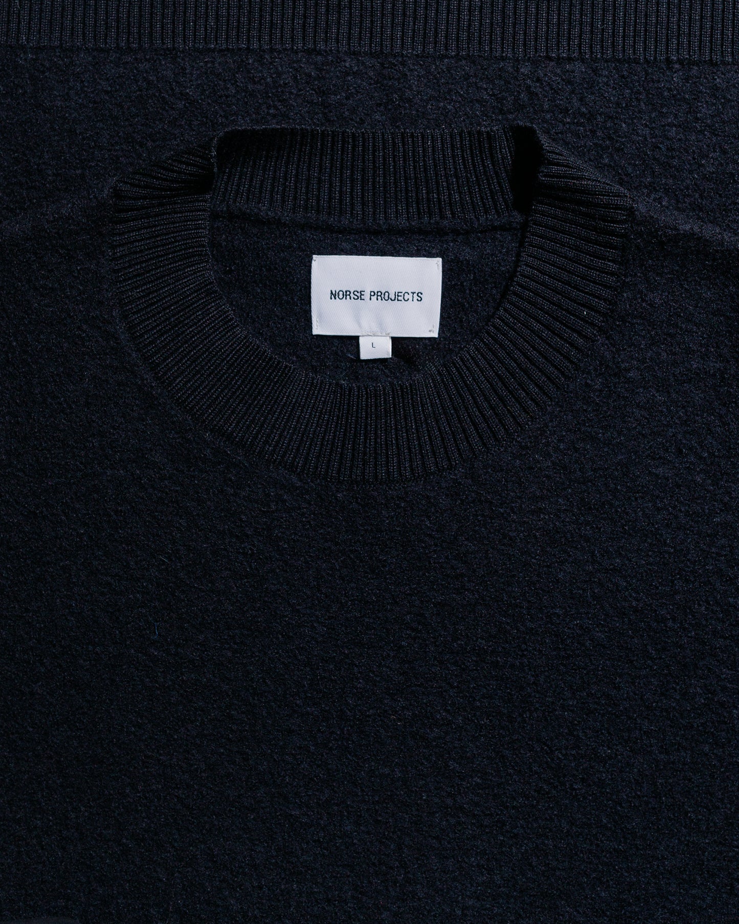 Norse Projects Rom Boiled Wool Crewneck Dark Navy