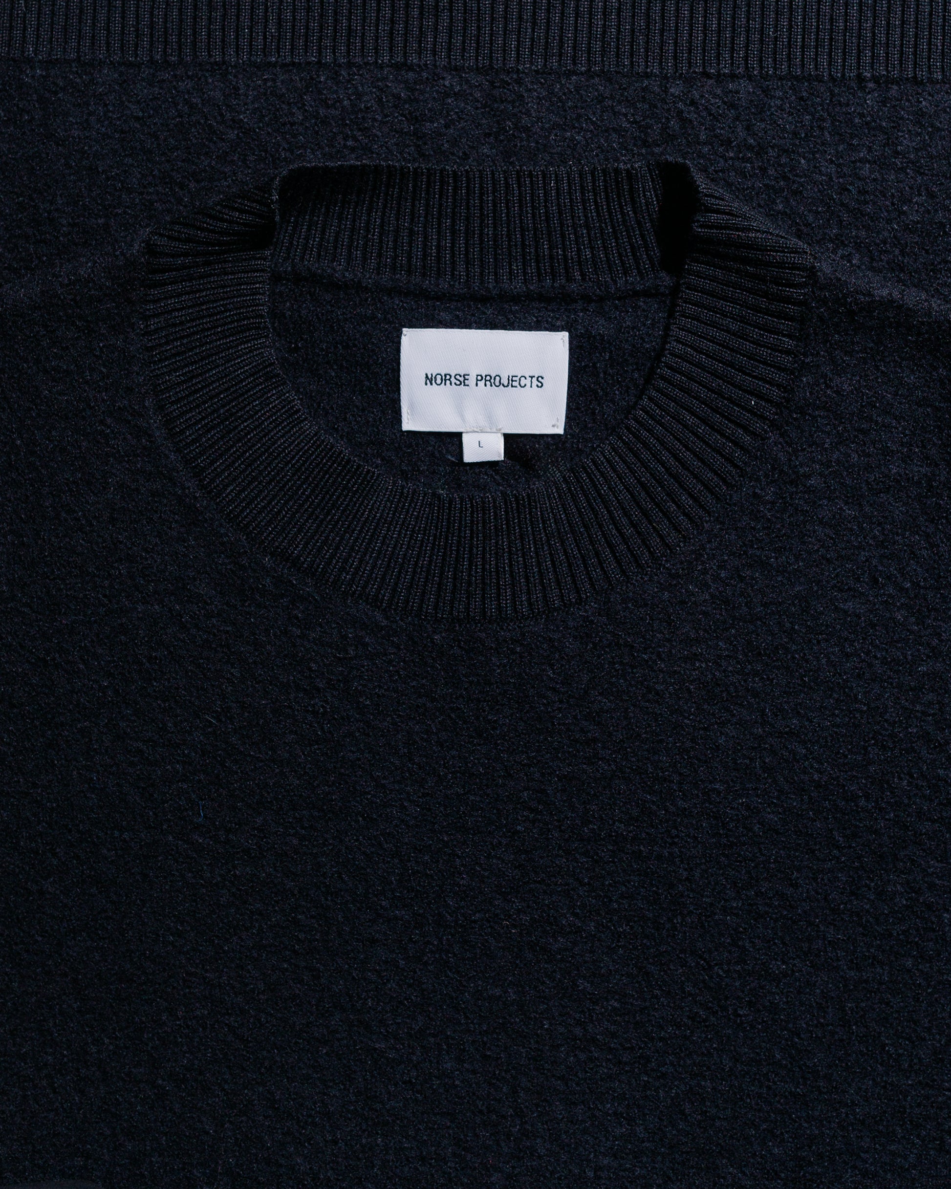 Norse Projects Rom Boiled Wool Crewneck Dark Navy