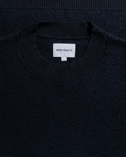 Norse Projects Rom Boiled Wool Crewneck Dark Navy