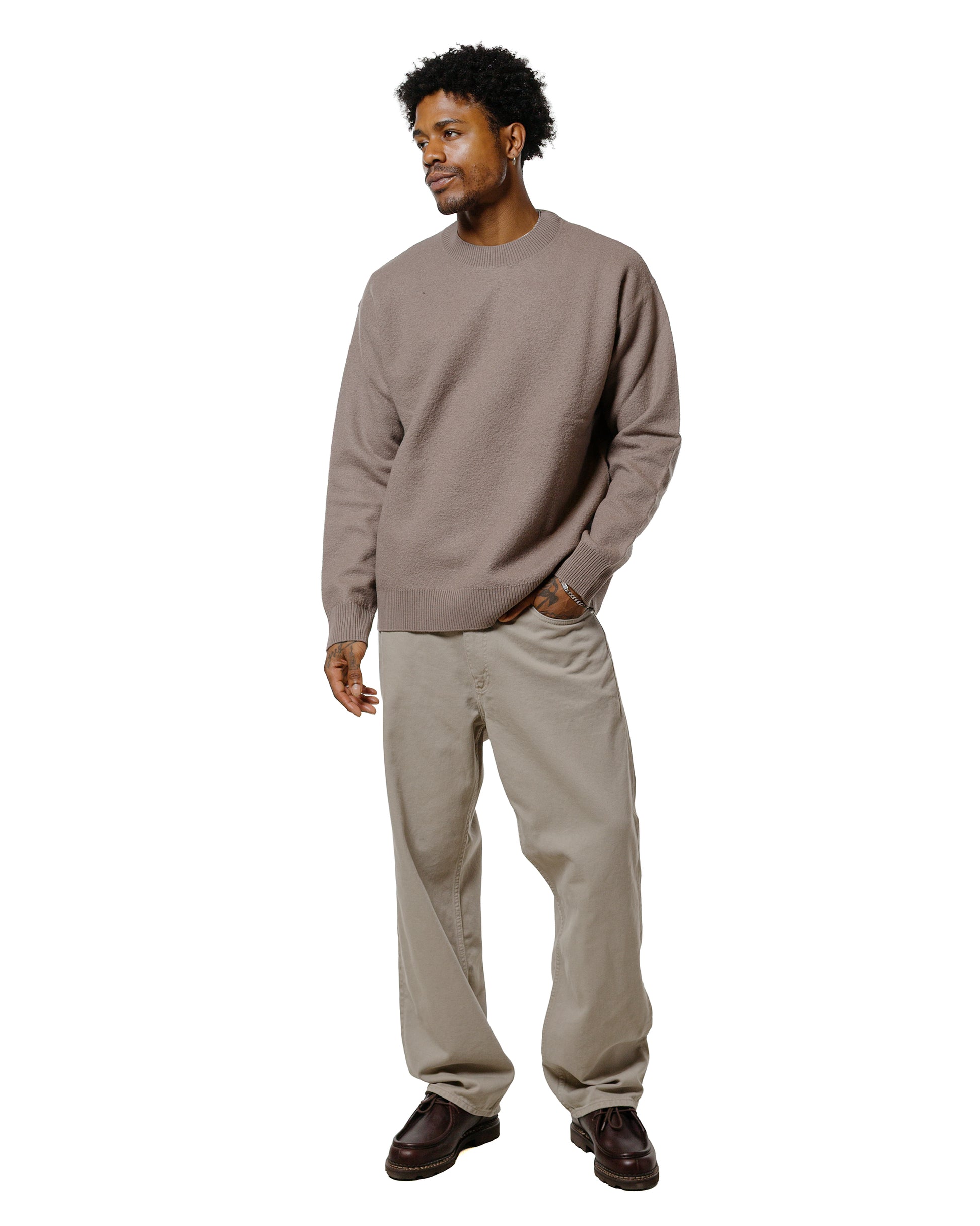 Norse Projects Rom Boiled Wool Crewneck Walnut