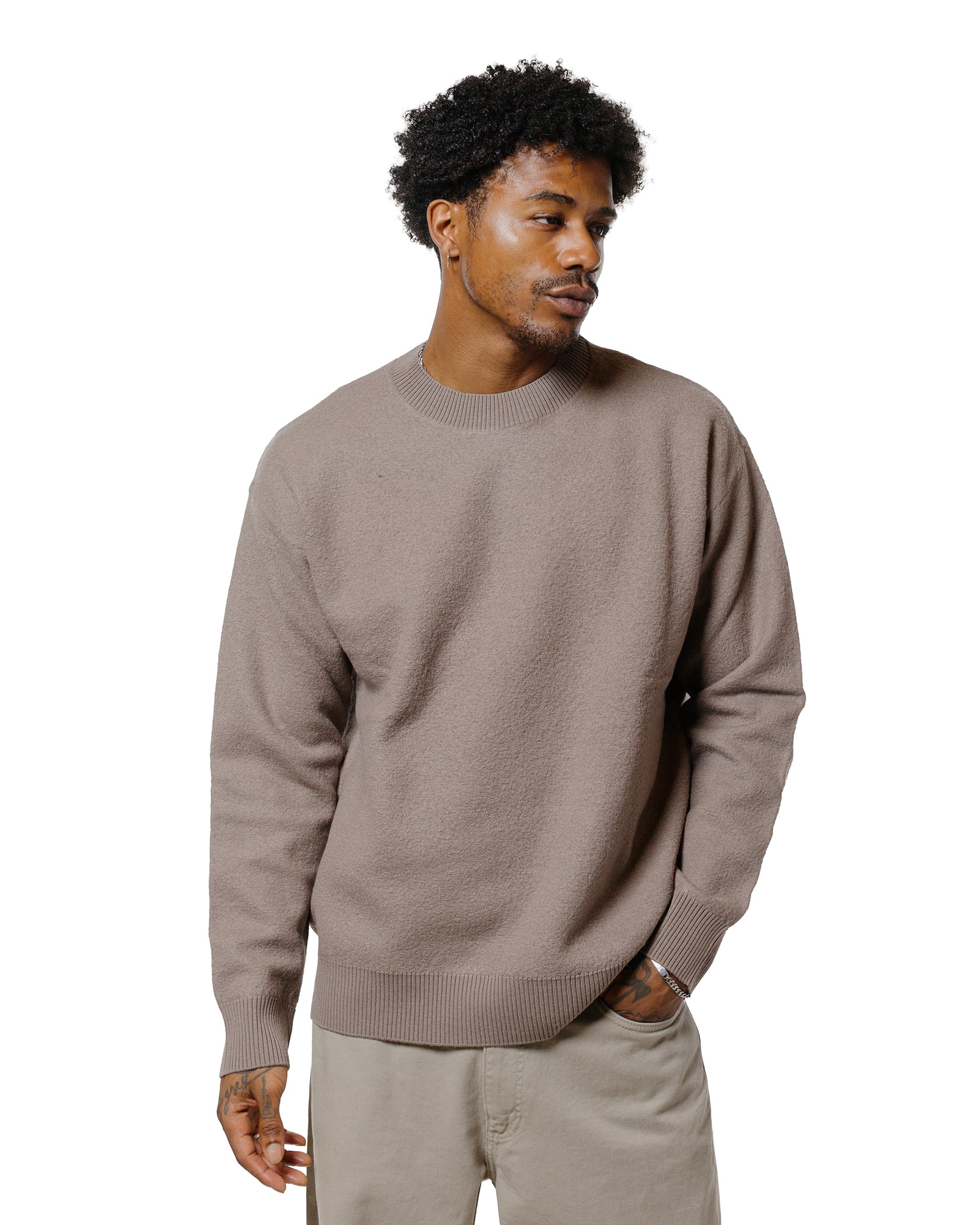 Norse Projects Rom Boiled Wool Crewneck Walnut