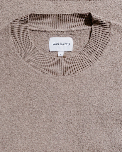 Norse Projects Rom Boiled Wool Crewneck Walnut