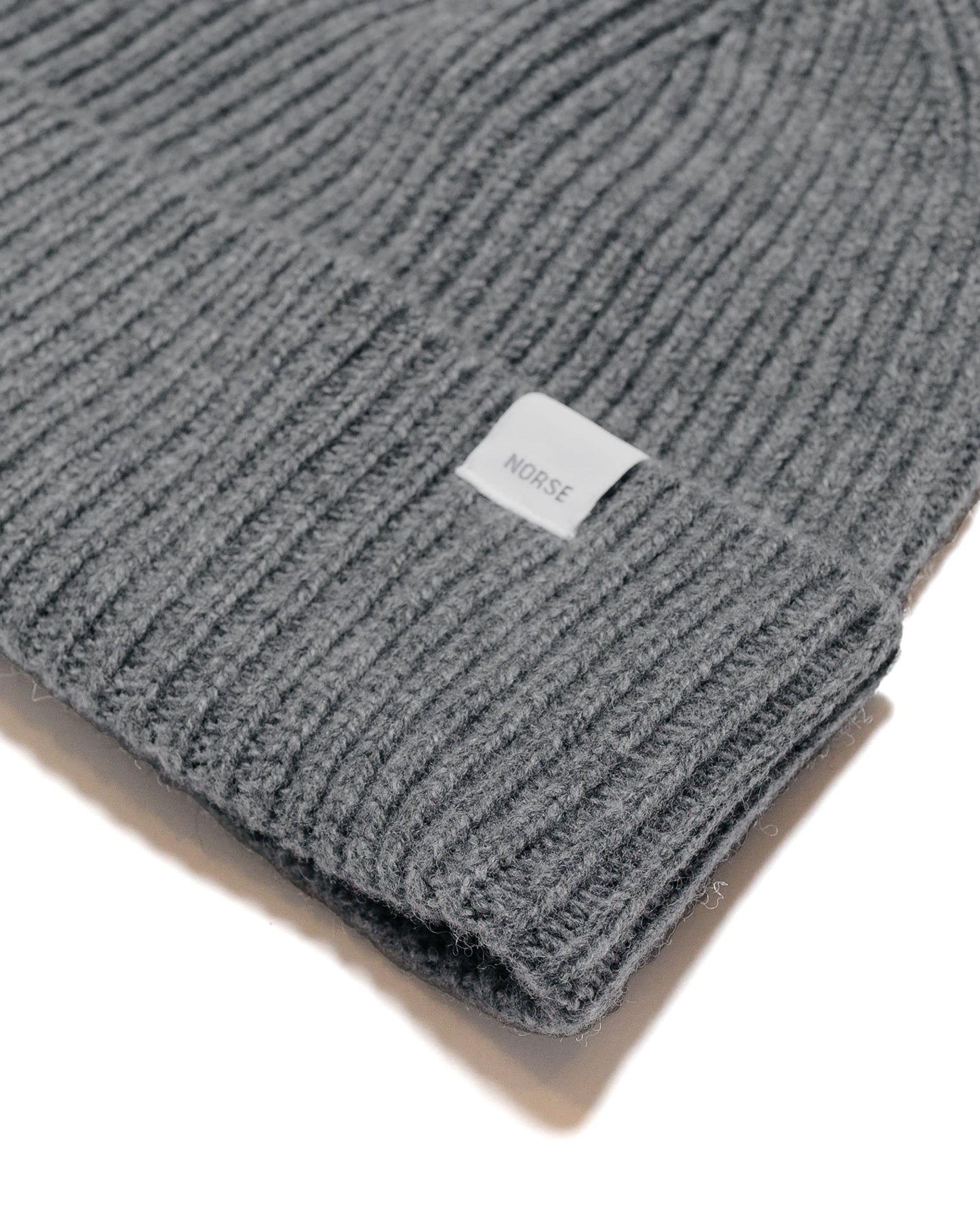 Norse Projects Standard Merino Lambswool Beanie Grey Melange fabric