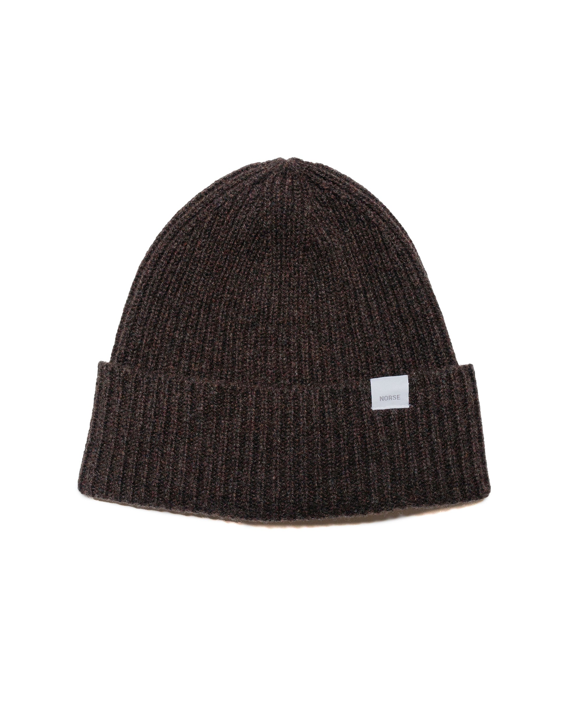 Norse Projects Standard Merino Lambswool Beanie Heathland Brown