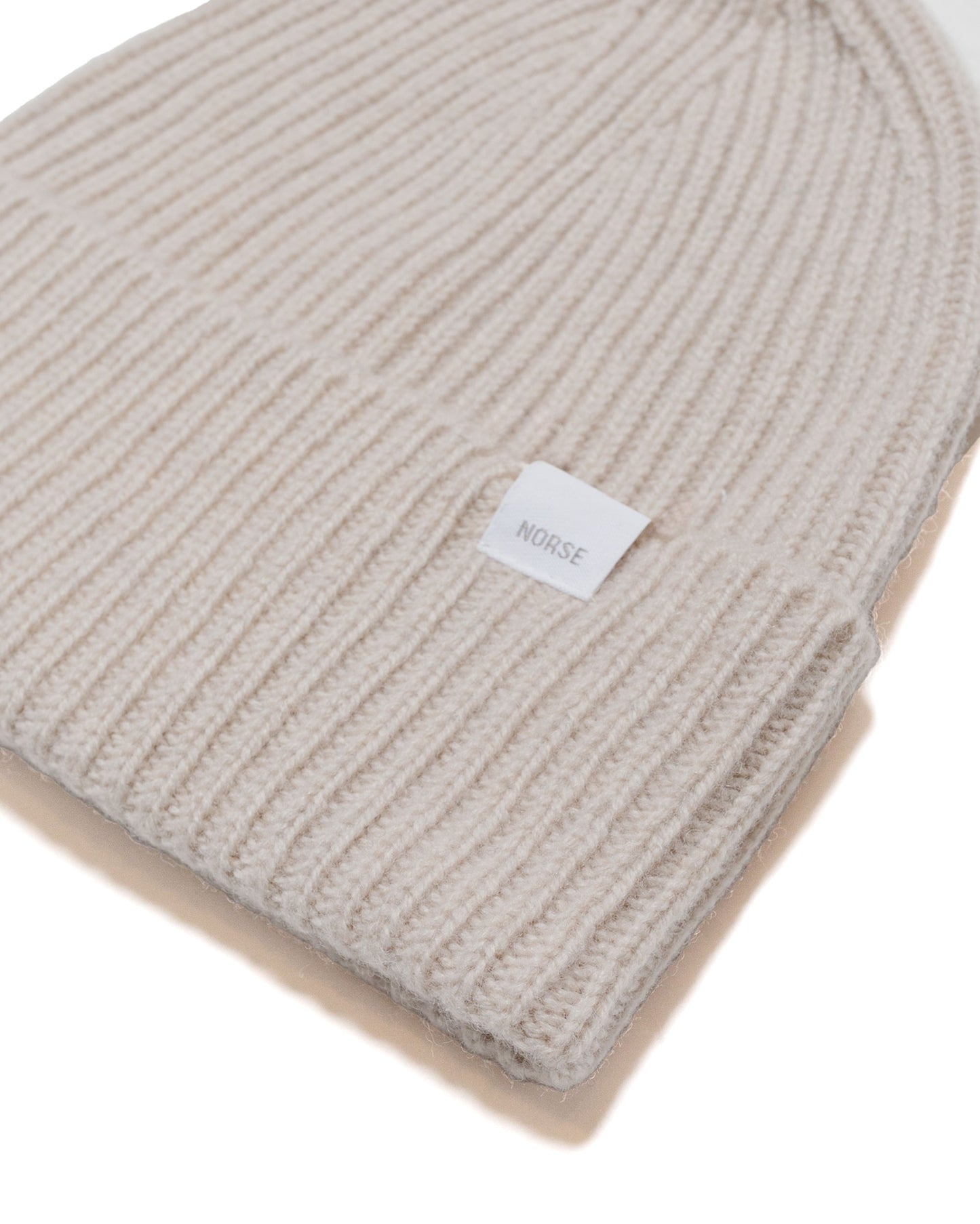 Norse Projects Standard Merino Lambswool Beanie Oatmeal fabric