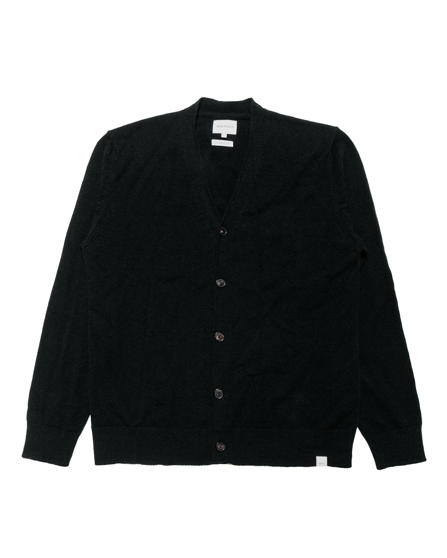 Norse Projects Standard Merino Lambswool Cardigan Black