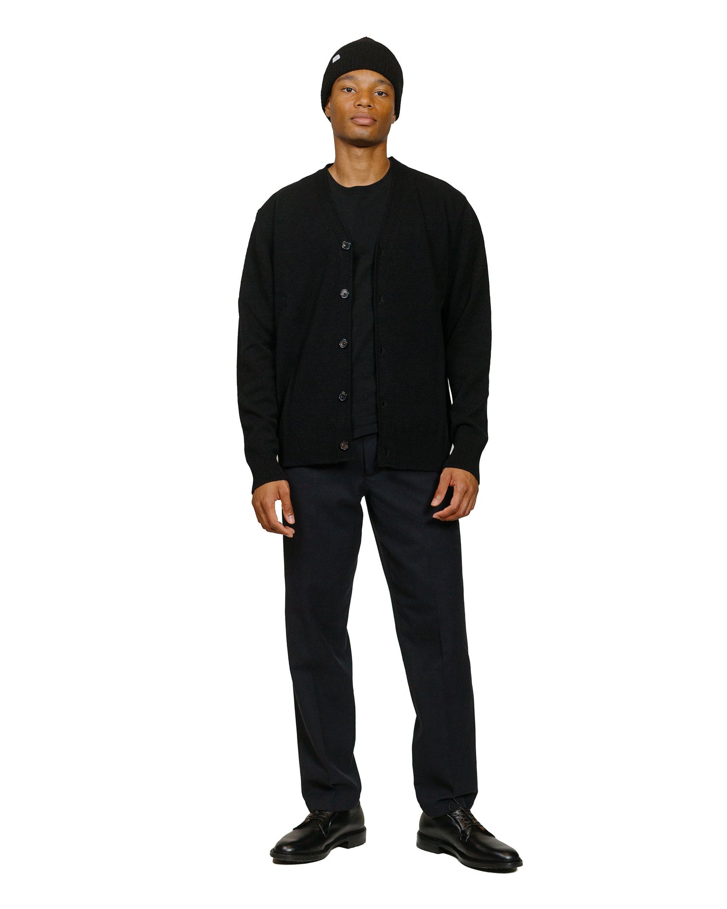 Norse Projects Standard Merino Lambswool Cardigan Black model full