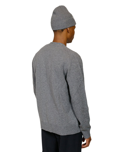 Norse Projects Standard Merino Lambswool Cardigan Grey Melange model back