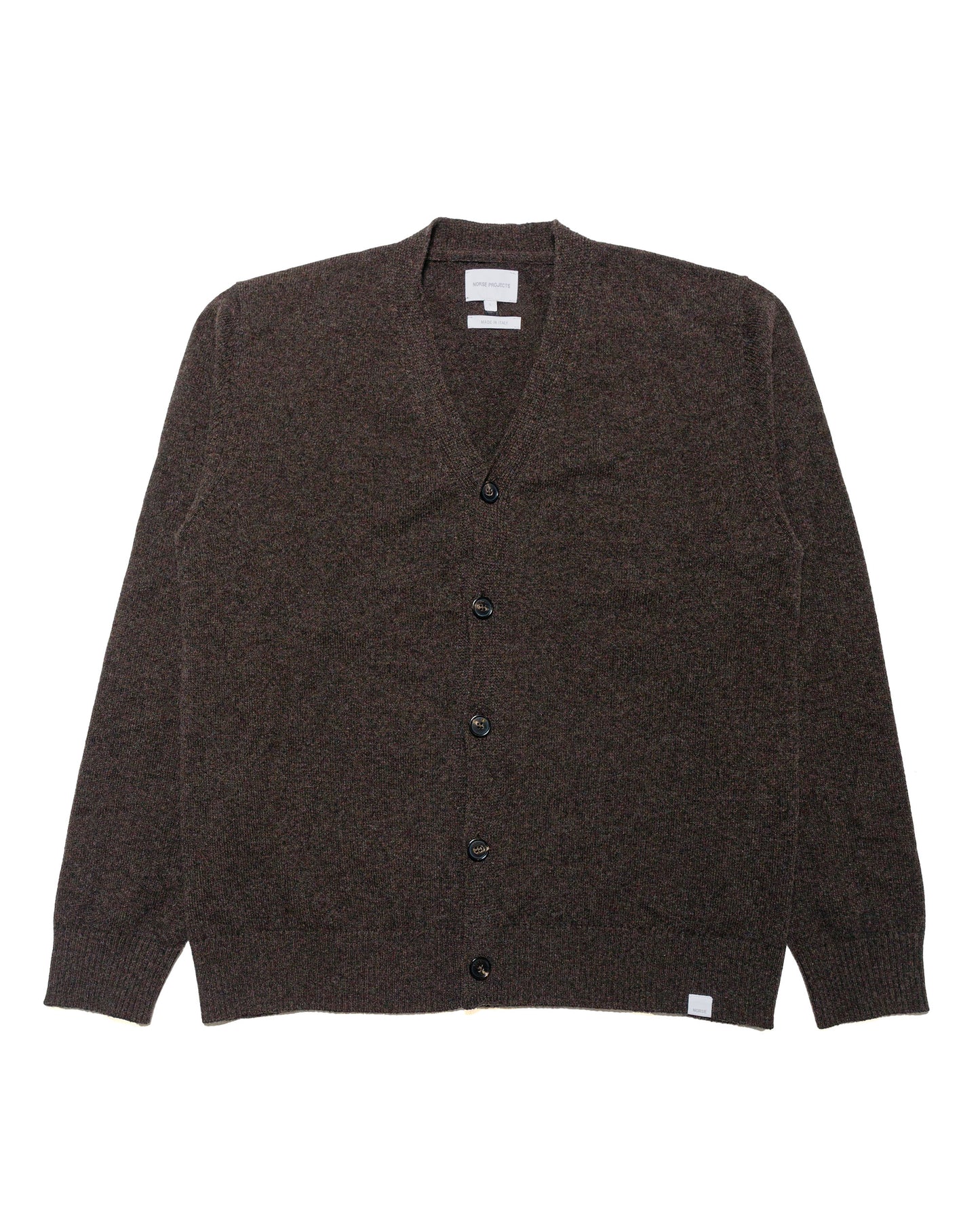 Norse Projects Standard Merino Lambswool Cardigan Heathland Brown