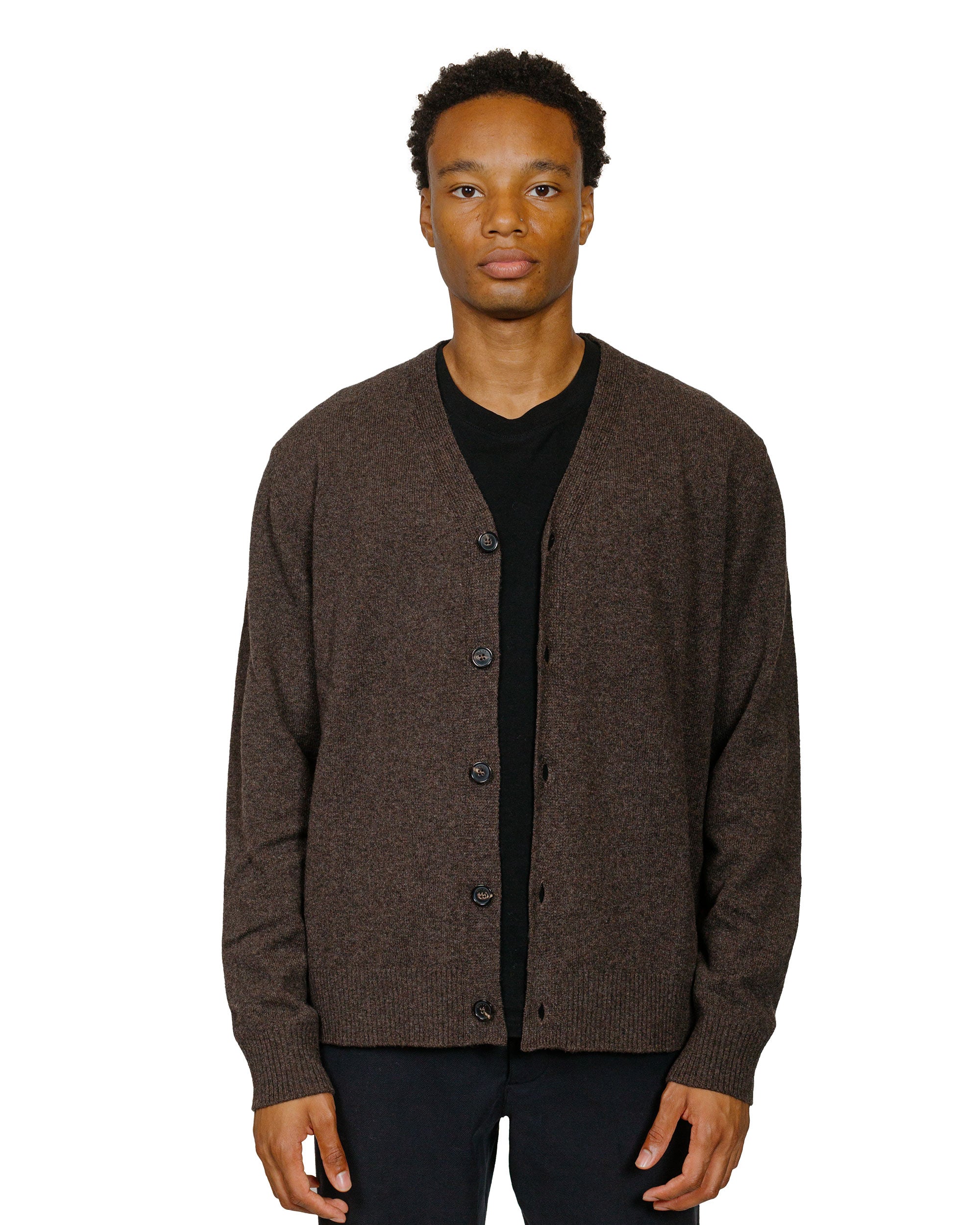 Norse Projects Standard Merino Lambswool Cardigan Heathland Brown