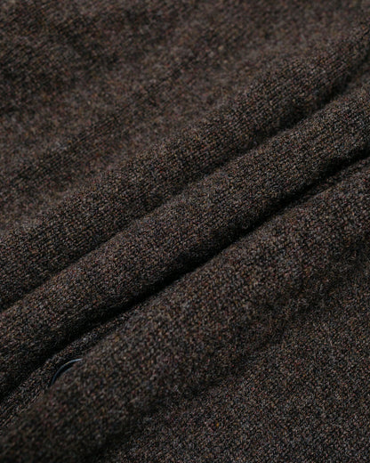 Norse Projects Standard Merino Lambswool Cardigan Heathland Brown fabric