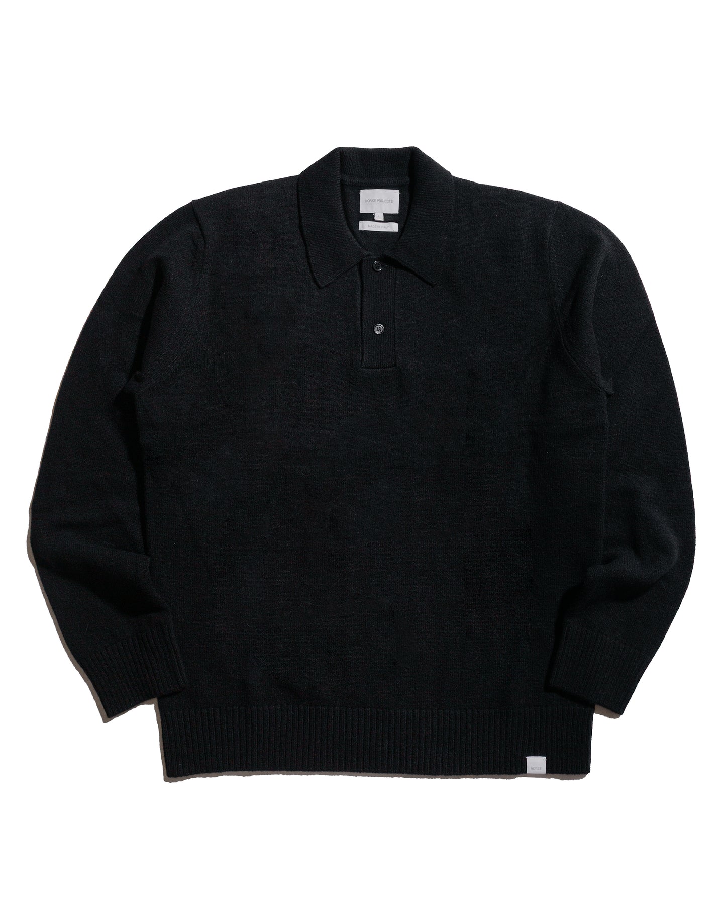 Norse Projects Standard Merino Lambswool Polo Black