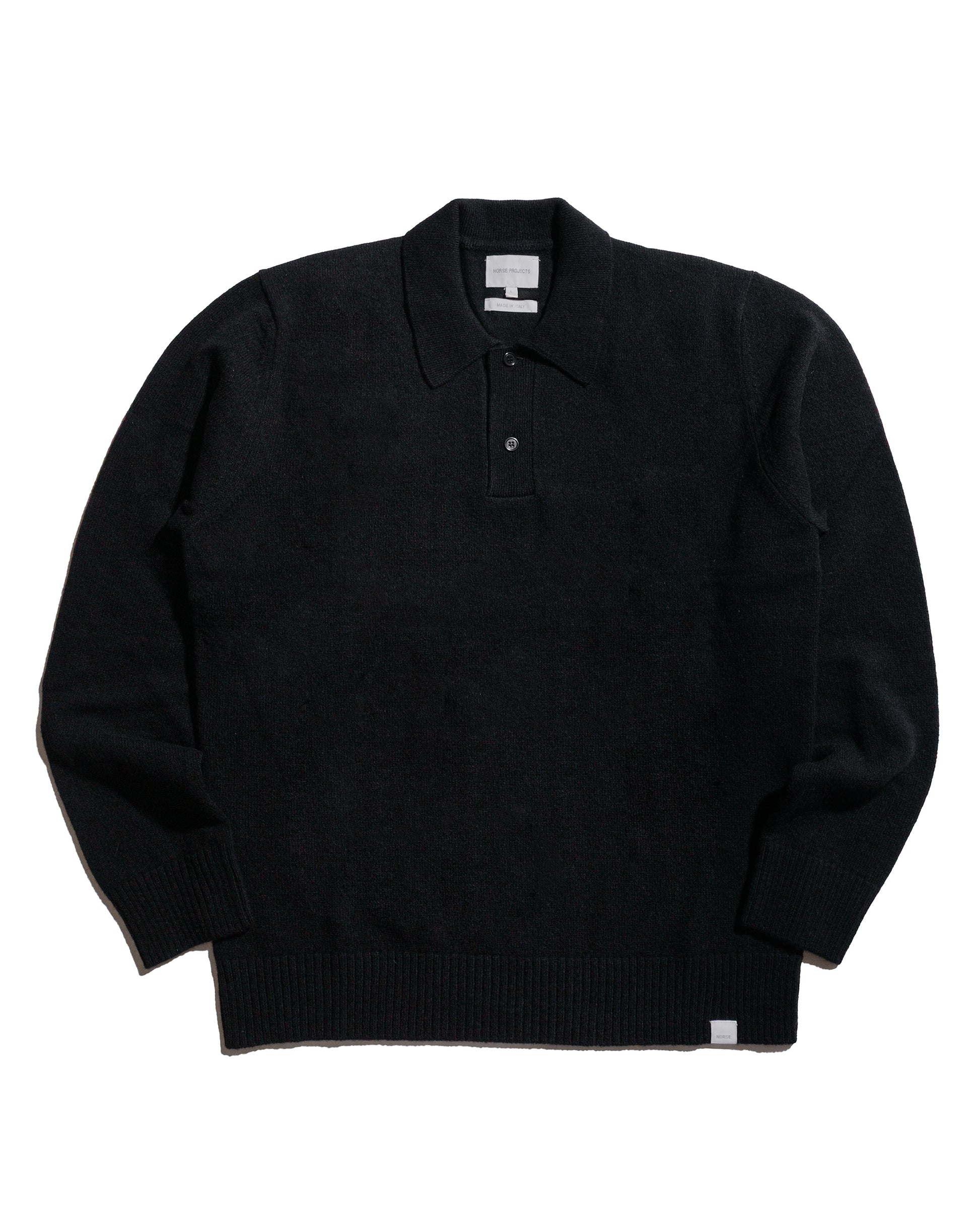 Norse Projects Standard Merino Lambswool Polo Black