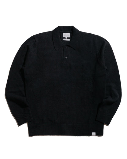 Norse Projects Standard Merino Lambswool Polo Black